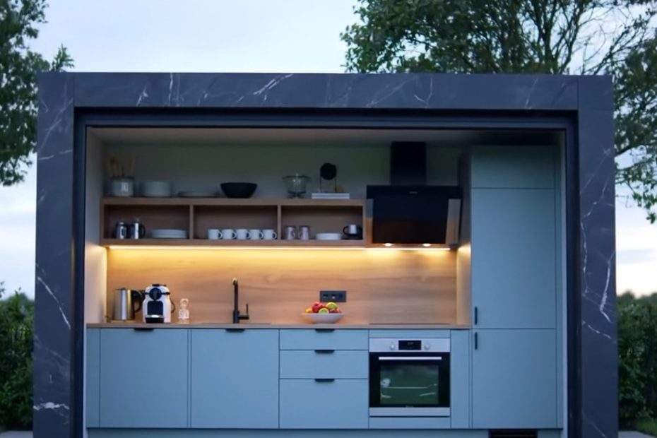 Villa Bahçesinde Ankastre Dış Mekân Mutfak